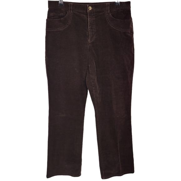 Tribal womens flat front dark brown corduroy pants Slacks size 10 P - Picture 1 of 10